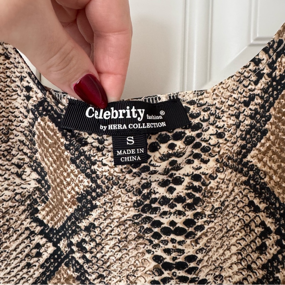 Snakeskin Pattern Mini Dress - Picture 4 of 7